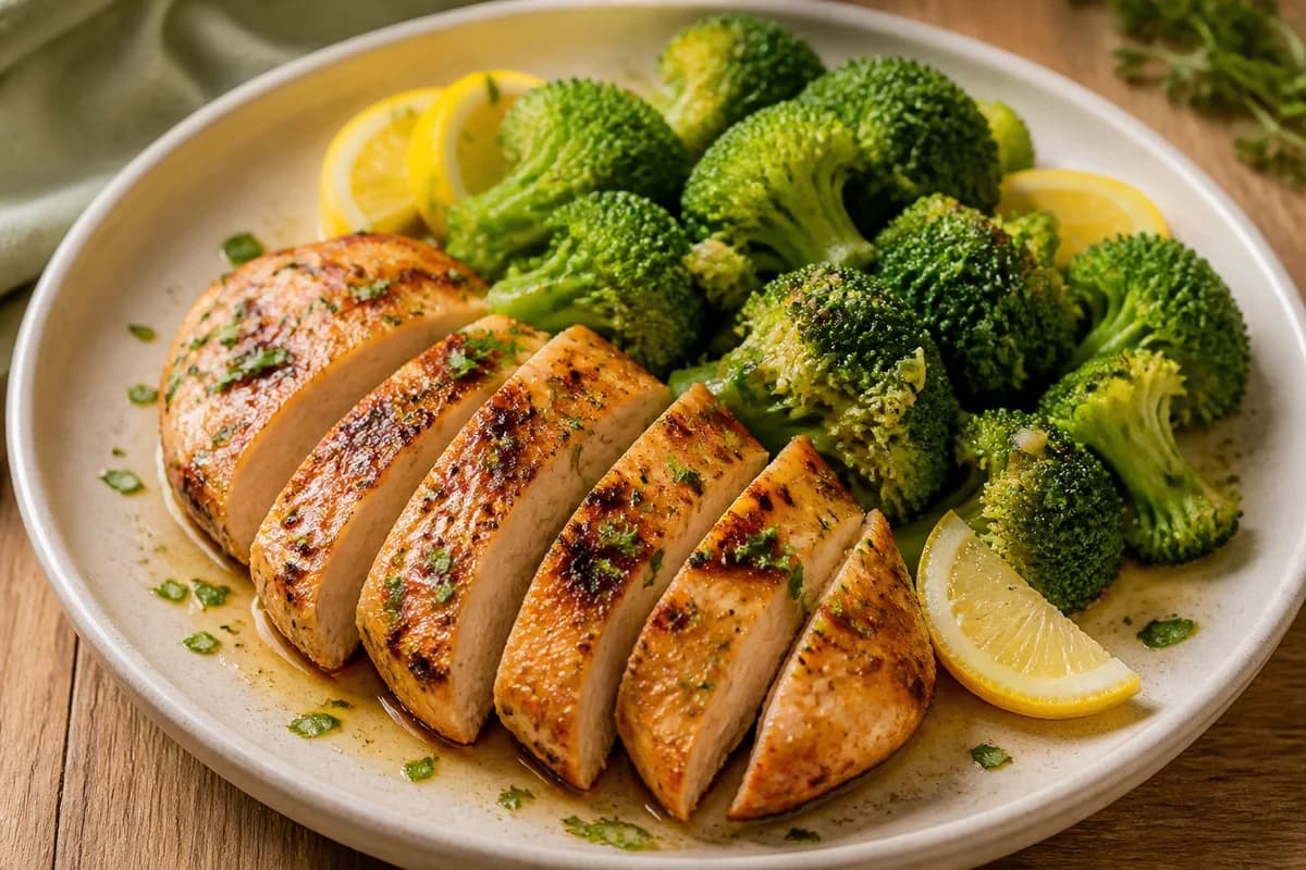 Pollo al limón con brócoli