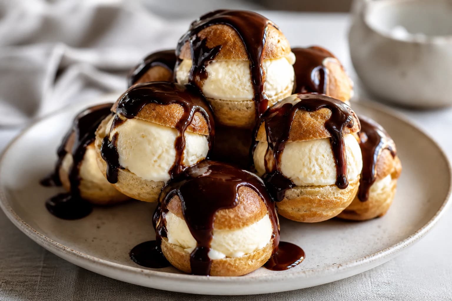 Profiteroles con Helado