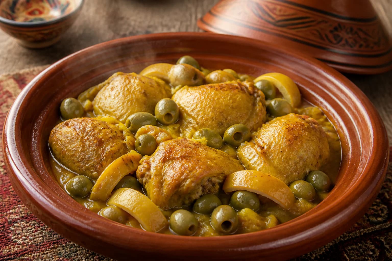 Tajine de Pollo con Limon y Olivas